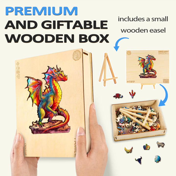 Puzzle en bois Dragon Coloré-2