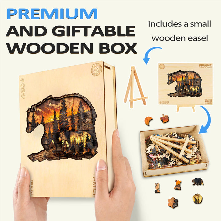 Woodcarving Bear Wooden Jigsaw Puzzle