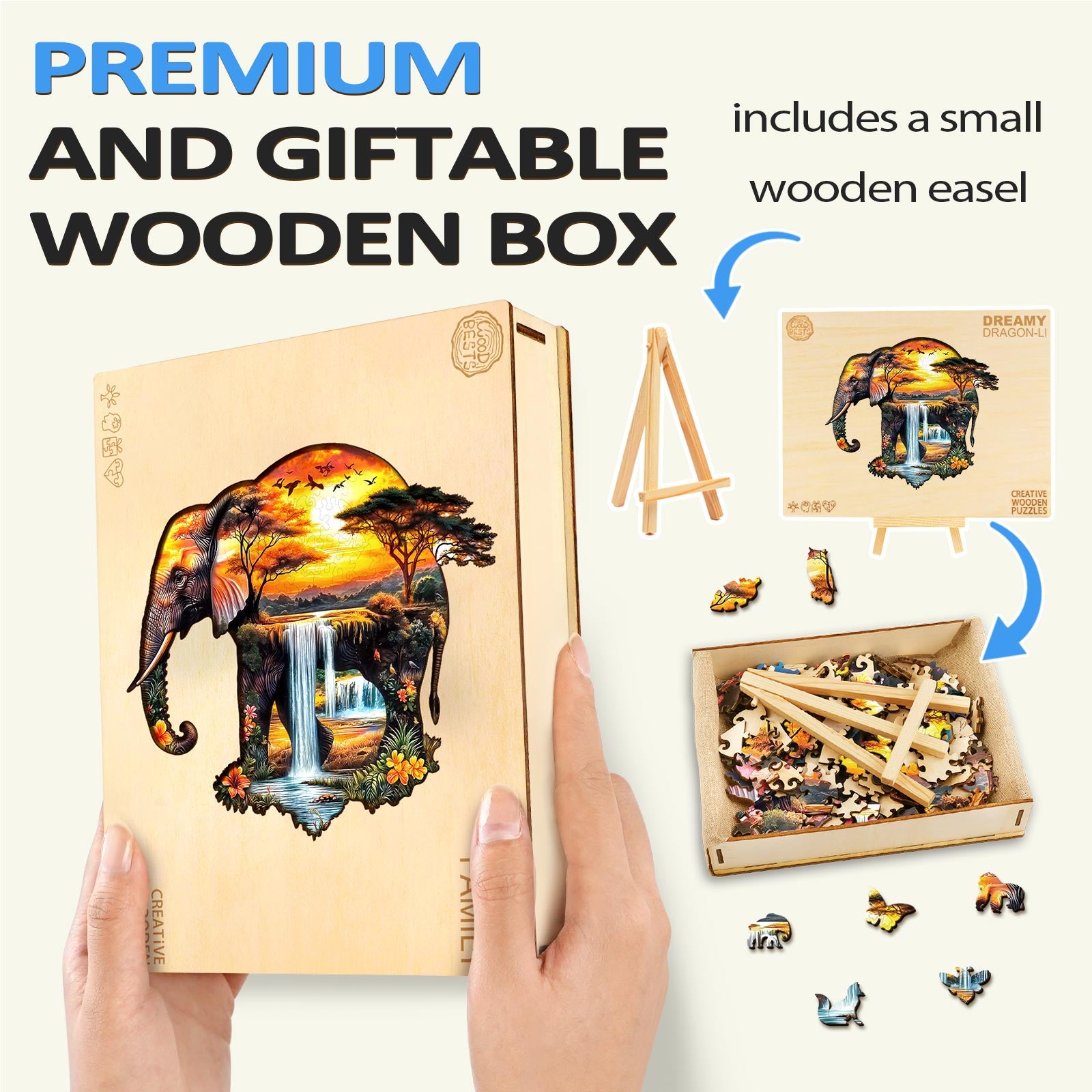 Afrikanischer Elefant Holz-Puzzlespiel