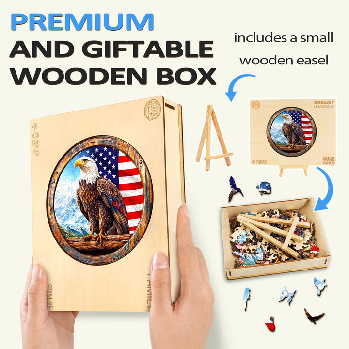 Rompecabezas de Madera en 3D de Águila Calva