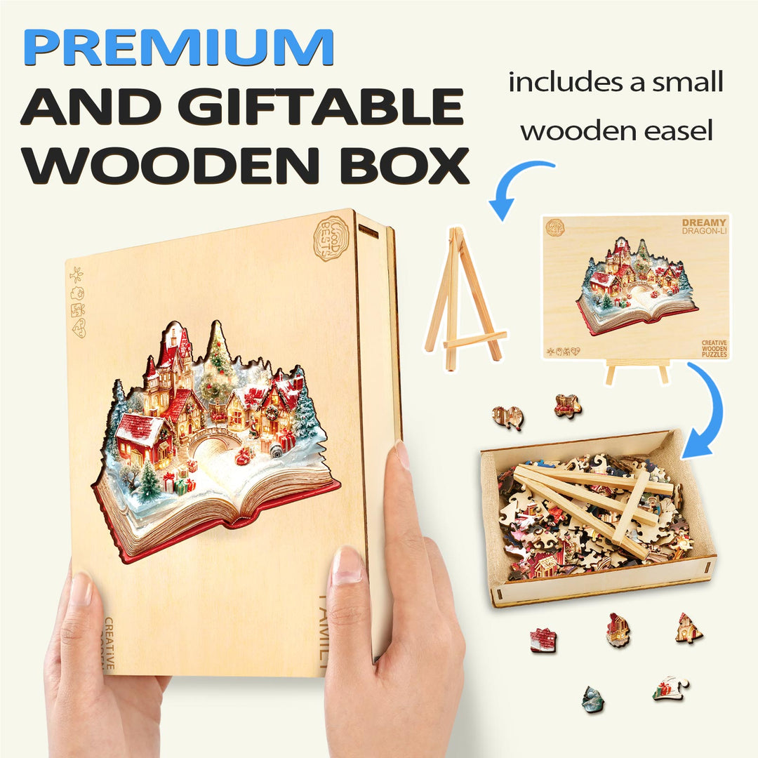 Christmas Pop-up Book Wooden Jigsaw Puzzle