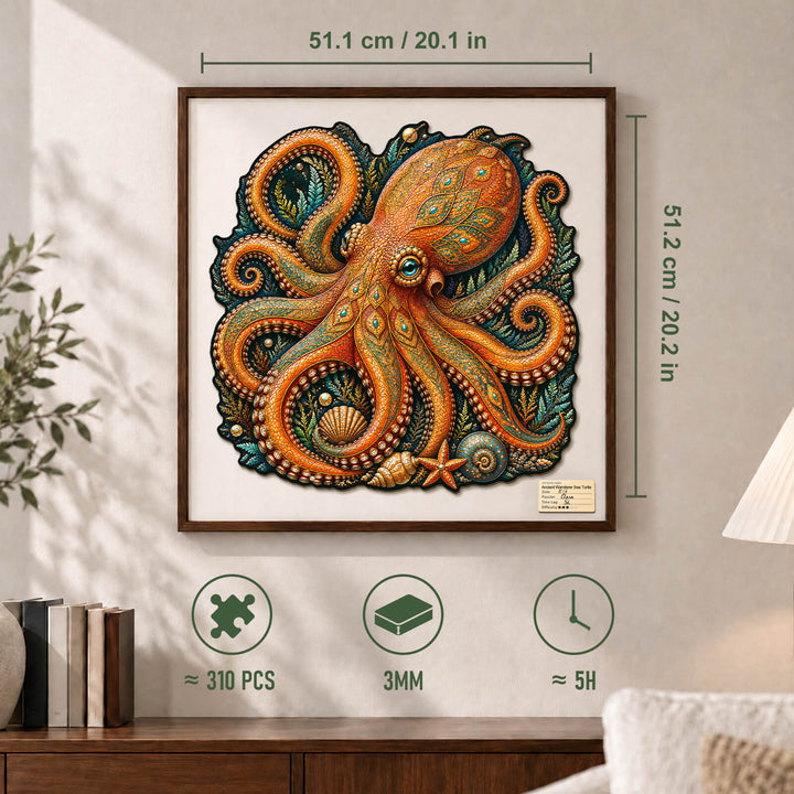 Ocean Sovereign Octopus Wooden Jigsaw Puzzle
