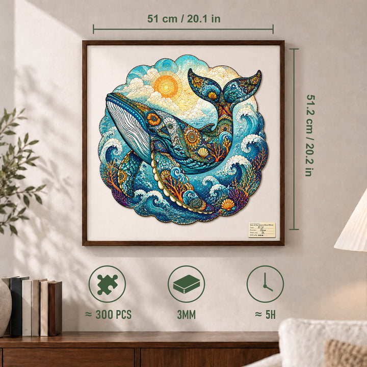 Song of the Ocean Blue Whale Wooden Jigsaw Puzzle