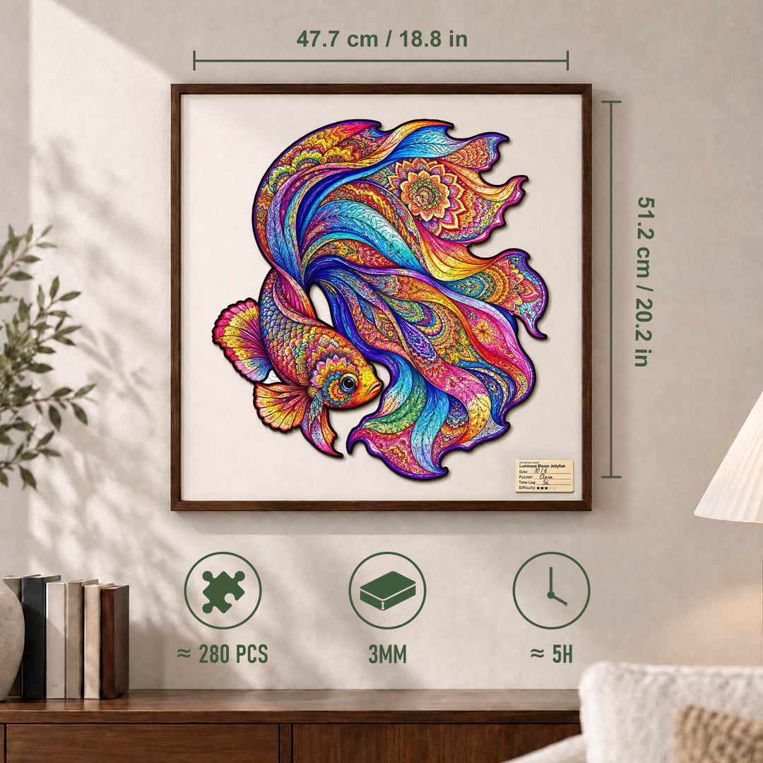 Prismatic Betta Fish Wooden Jigsaw Puzzle