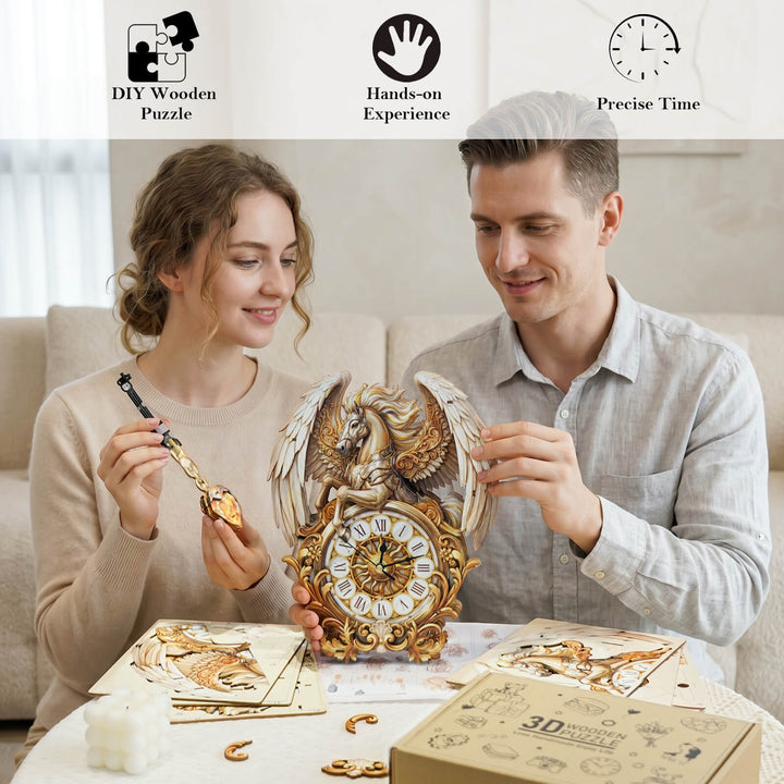 Pegasus – DIY Wooden Clock, 3D Puzzle Craft Kit