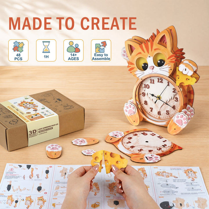 Meeresschildkröte – Stündlicher Glockenschlag DIY Holz-Uhr, 3D Puzzle-Bastelset