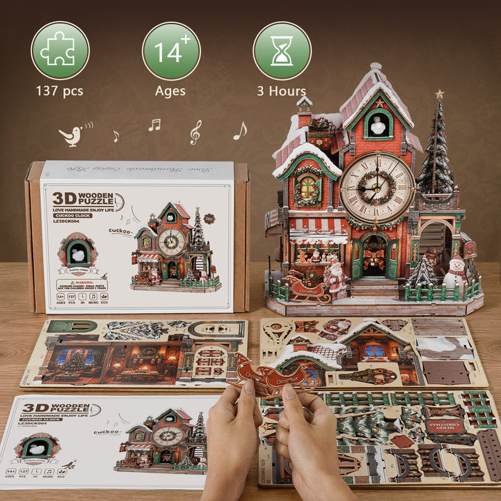 Pegasus – DIY Holz-Uhr, 3D Puzzle-Bastelset