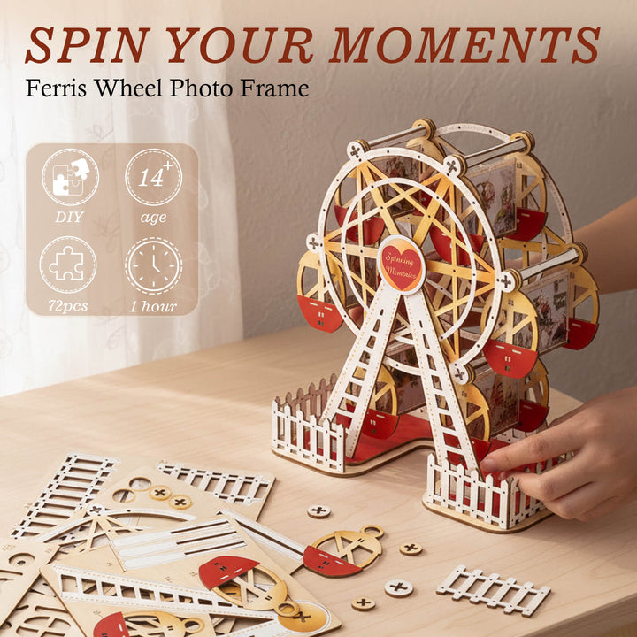 Romantic Red Gold – DIY 3D Wooden Photo Frame Ferris Wheel