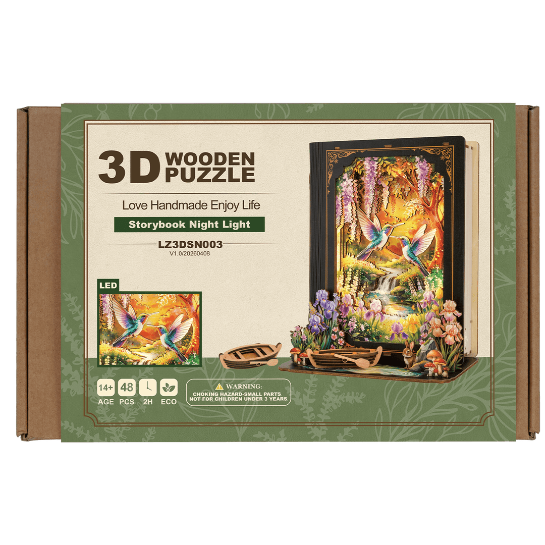 Forest Stream Dreamseeking – DIY Wooden Book Nook Lamp Craft Kit