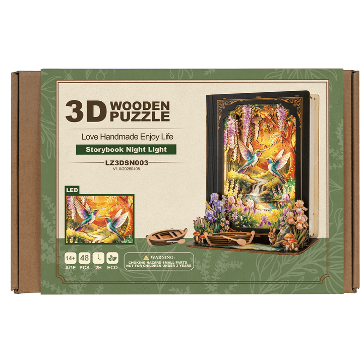 Forest Stream Dreamseeking – DIY Wooden Book Nook Lamp Craft Kit