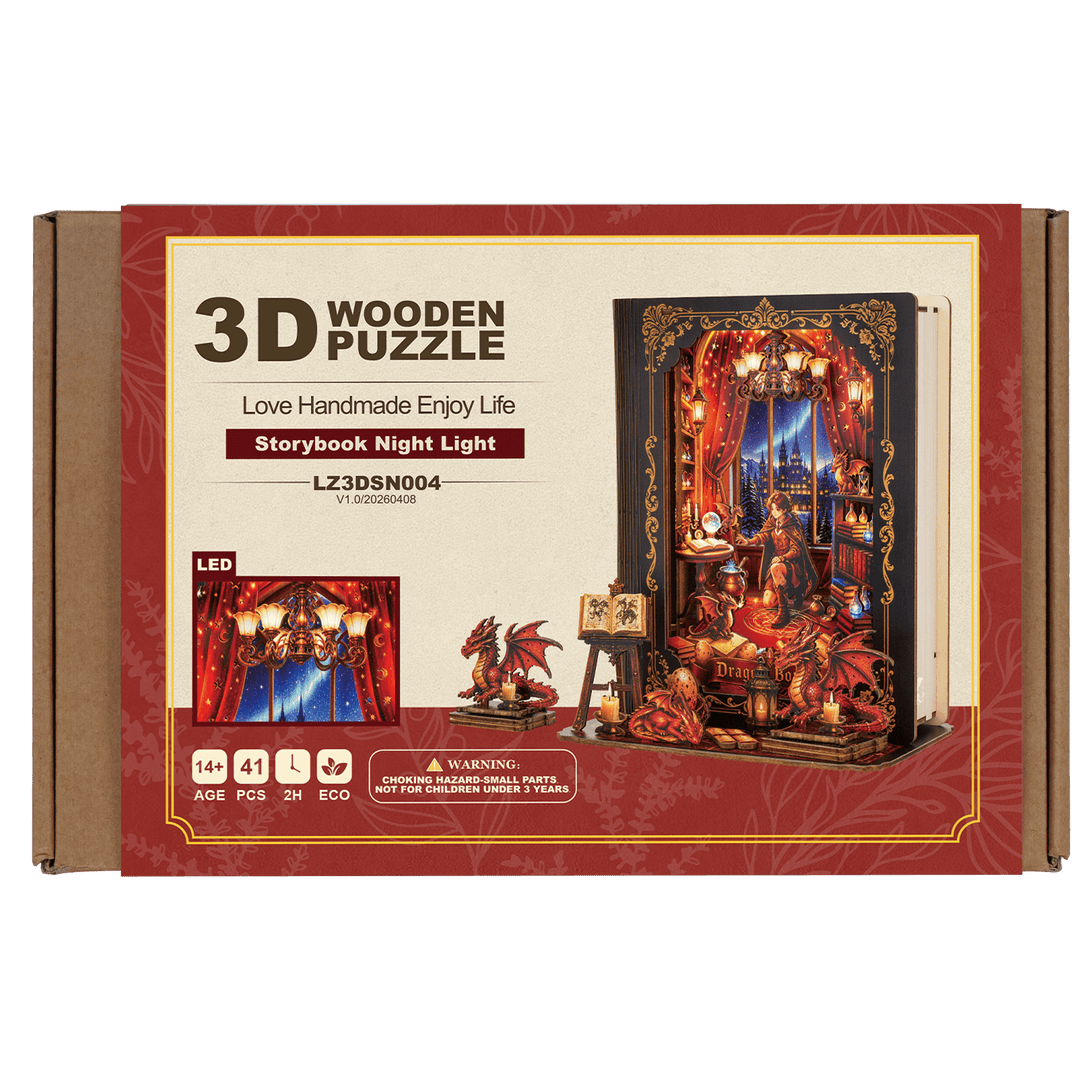 Dragon Covenant Night – DIY Wooden Book Nook Lamp Craft Kit