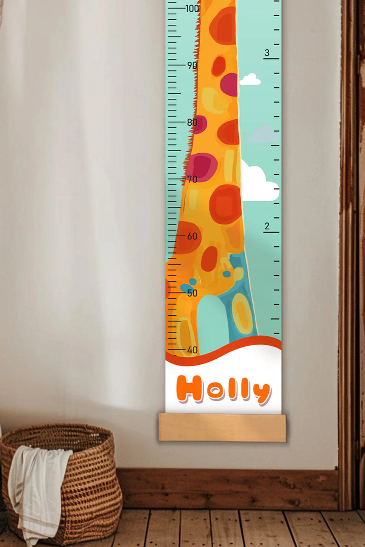 Règle de hauteur personnalisée en toile suspendue avec girafe pour la croissance