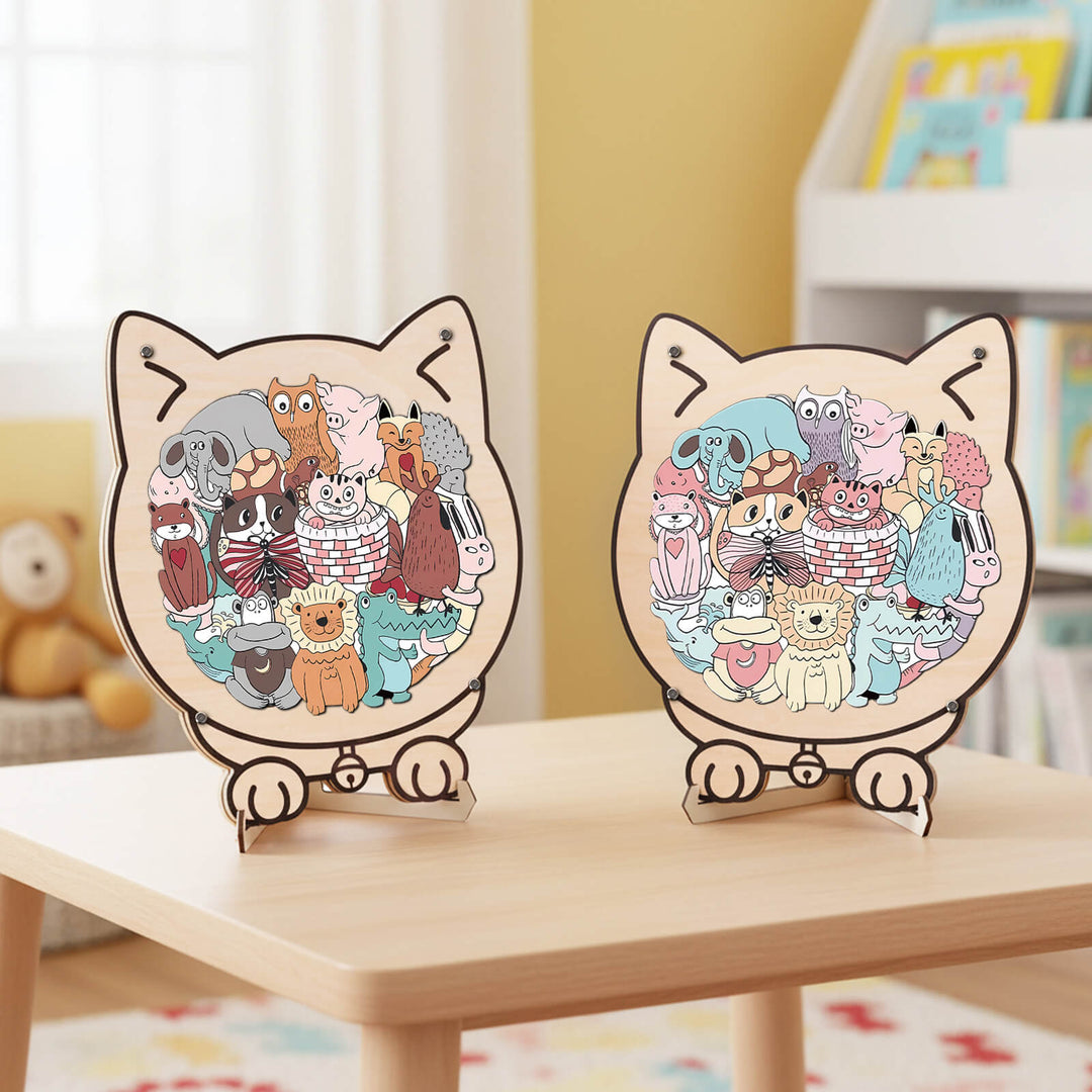 Cute Animal Shaped Wooden Puzzle for Baby