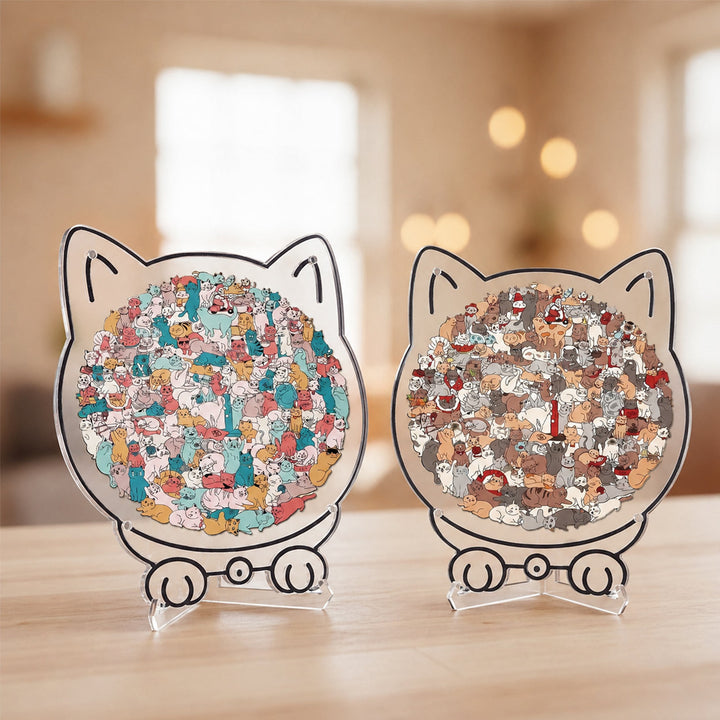Acrylic Jigsaw Puzzle Suncatcher - Kitten Party