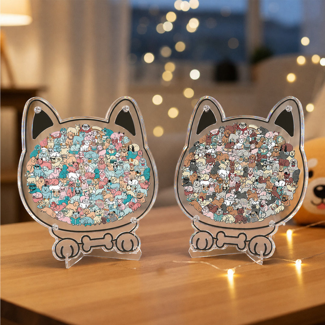 Acrylic Jigsaw Puzzle Suncatcher - Puppy Club