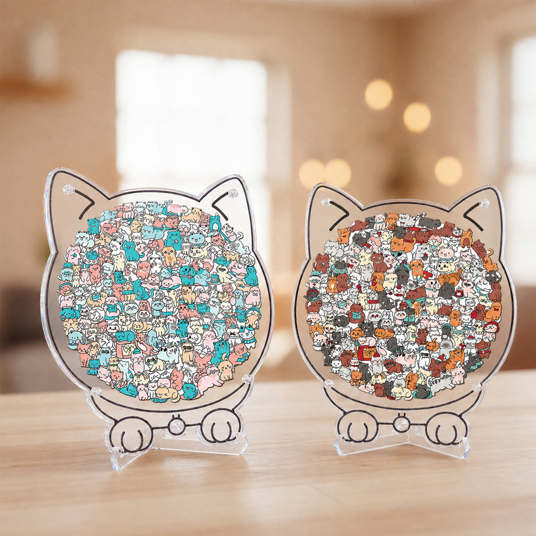 Acrylic Jigsaw Puzzle Suncatcher - Home of Kittens