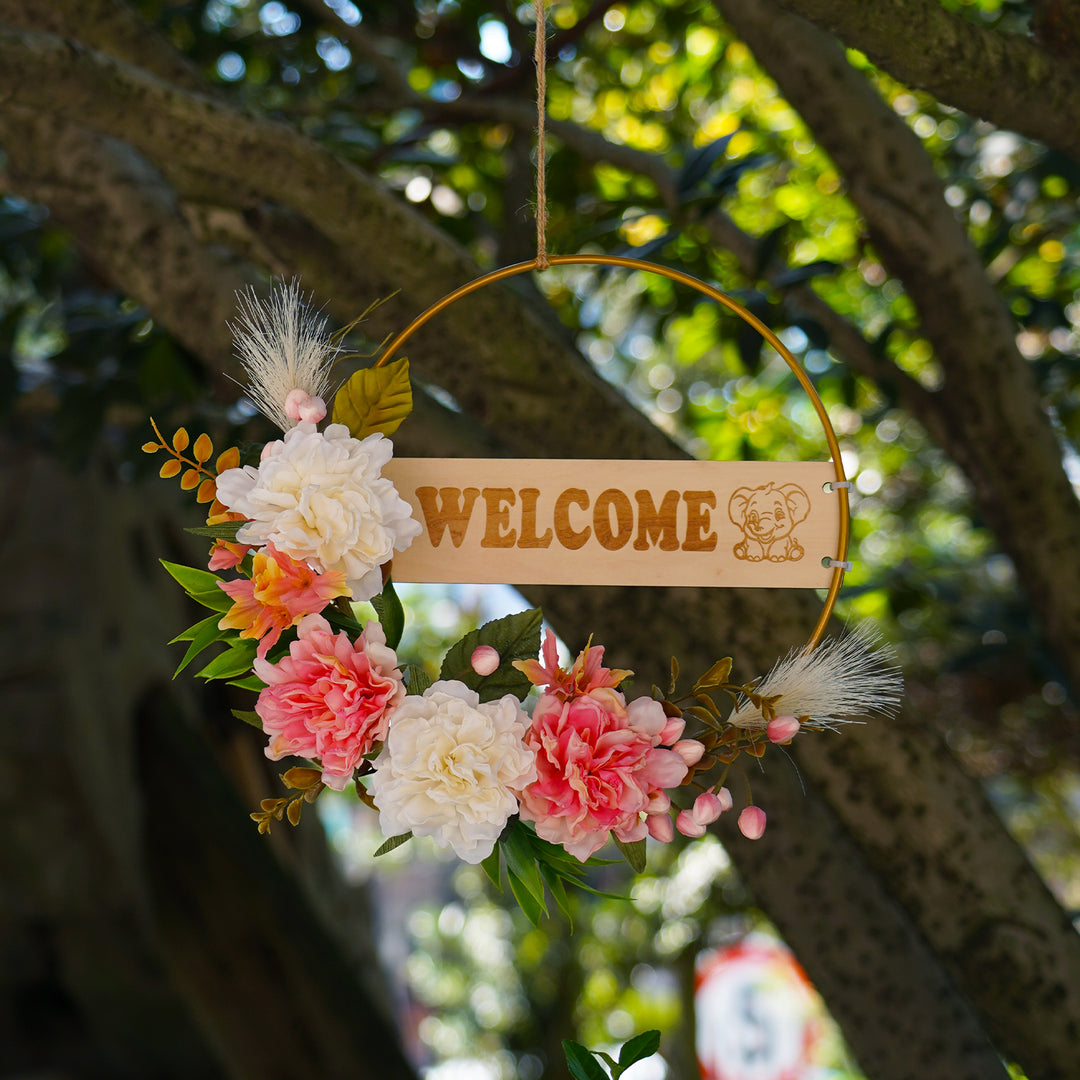 Personalized Blooming Beauty Wreath-Woodbests