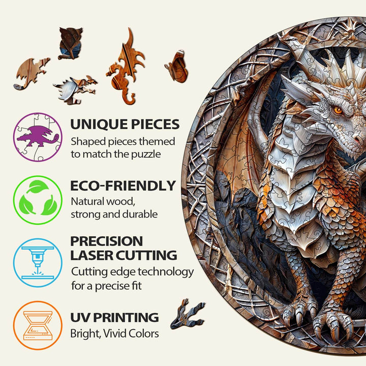 3D Cave Dragon Wooden Jigsaw Puzzle - By Woodbests