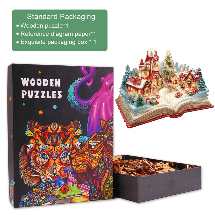 Christmas Pop-up Book Wooden Jigsaw Puzzle