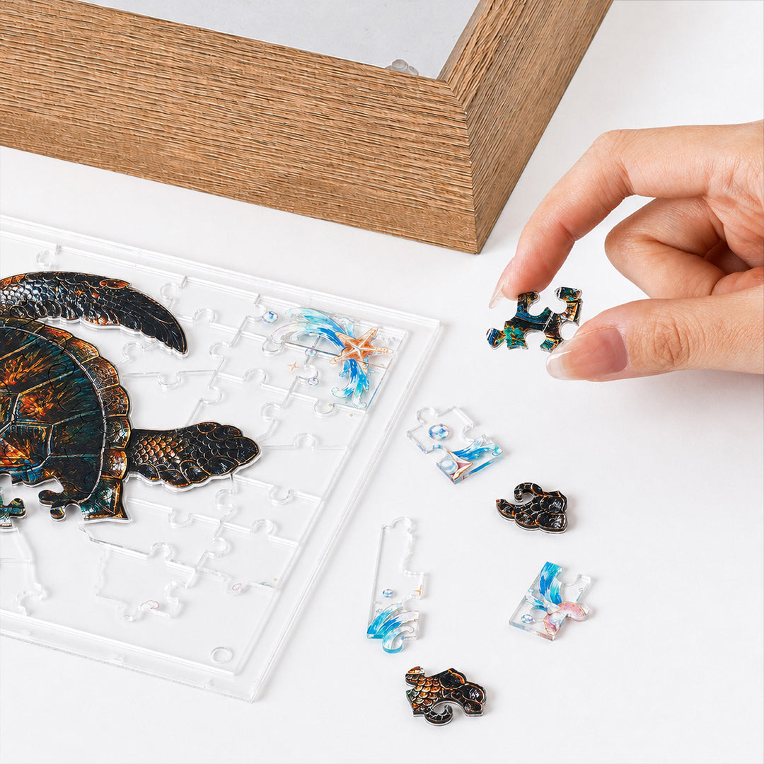 Double Sided Acrylic Jigsaw - Fantasy Turtle