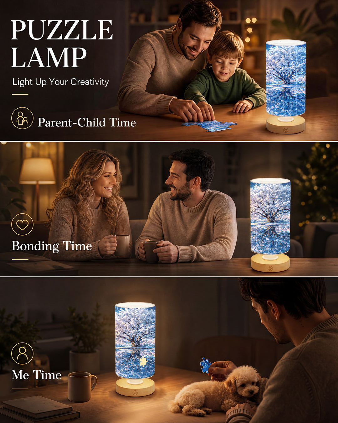 DIY Dimmable Acrylic Puzzle Lamp - Winter Wonderland