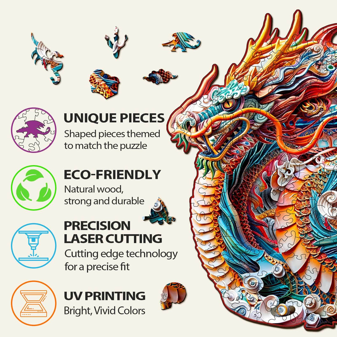 3D Chinese Dragon-2 Wooden Jigsaw Puzzle