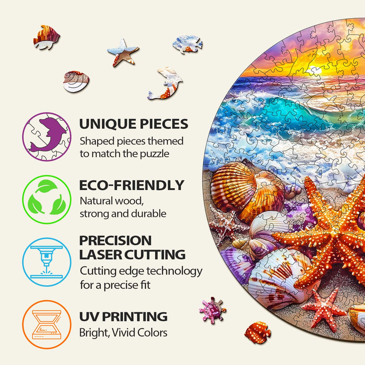 Ocean and Shells-2 Wooden Jigsaw Puzzle