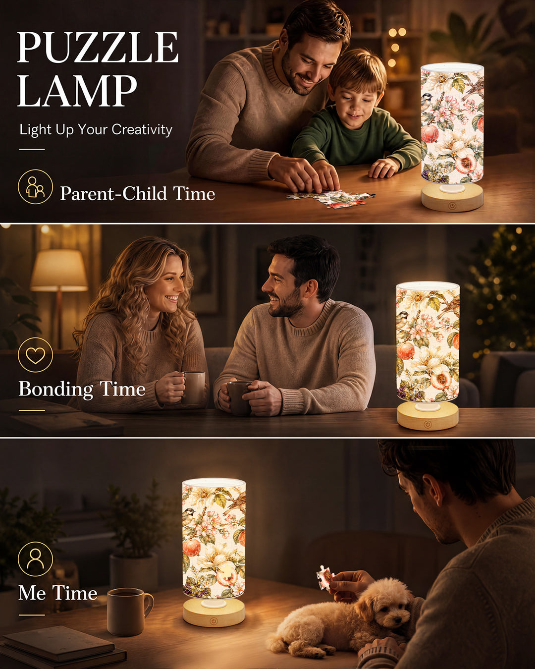 DIY Dimmable Acrylic Puzzle Lamp -Harvest Garden Birds