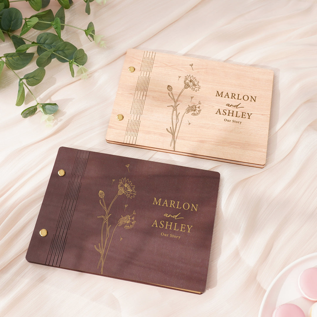 Personalized Wooden Wedding Guest Book - Wedding Photo Album
