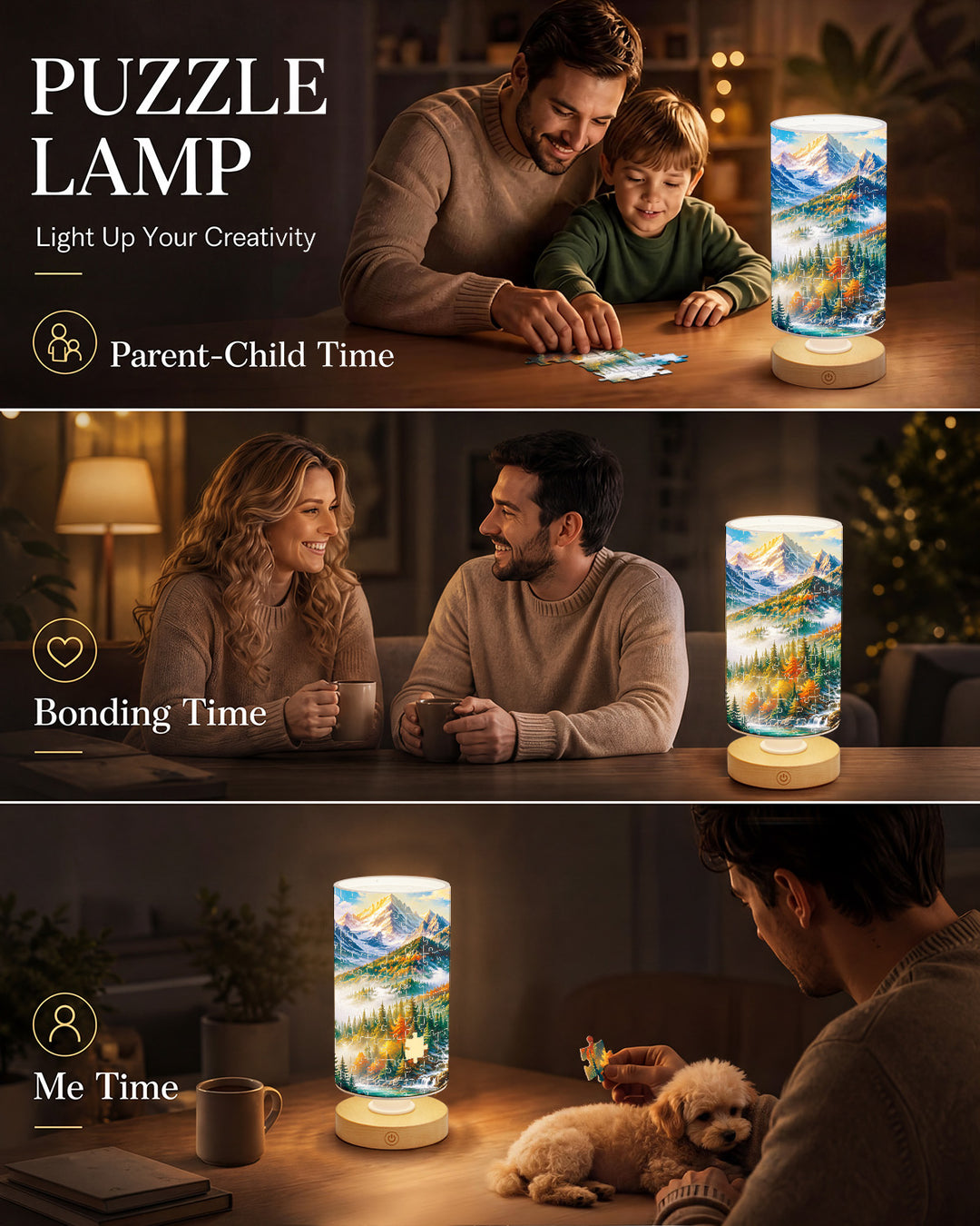 DIY Dimmable Acrylic Puzzle Lamp - Mountain Paradise