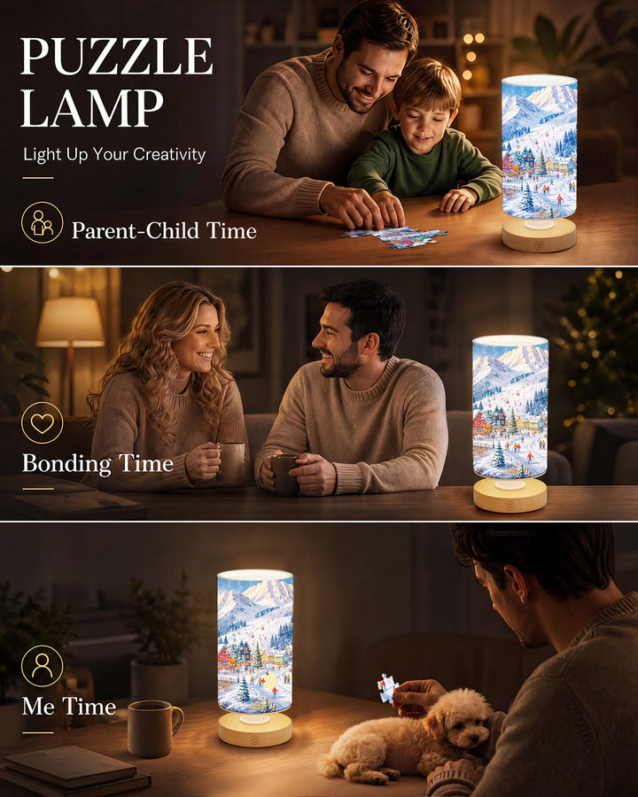 DIY Dimmable Acrylic Puzzle Lamp - Snow Town