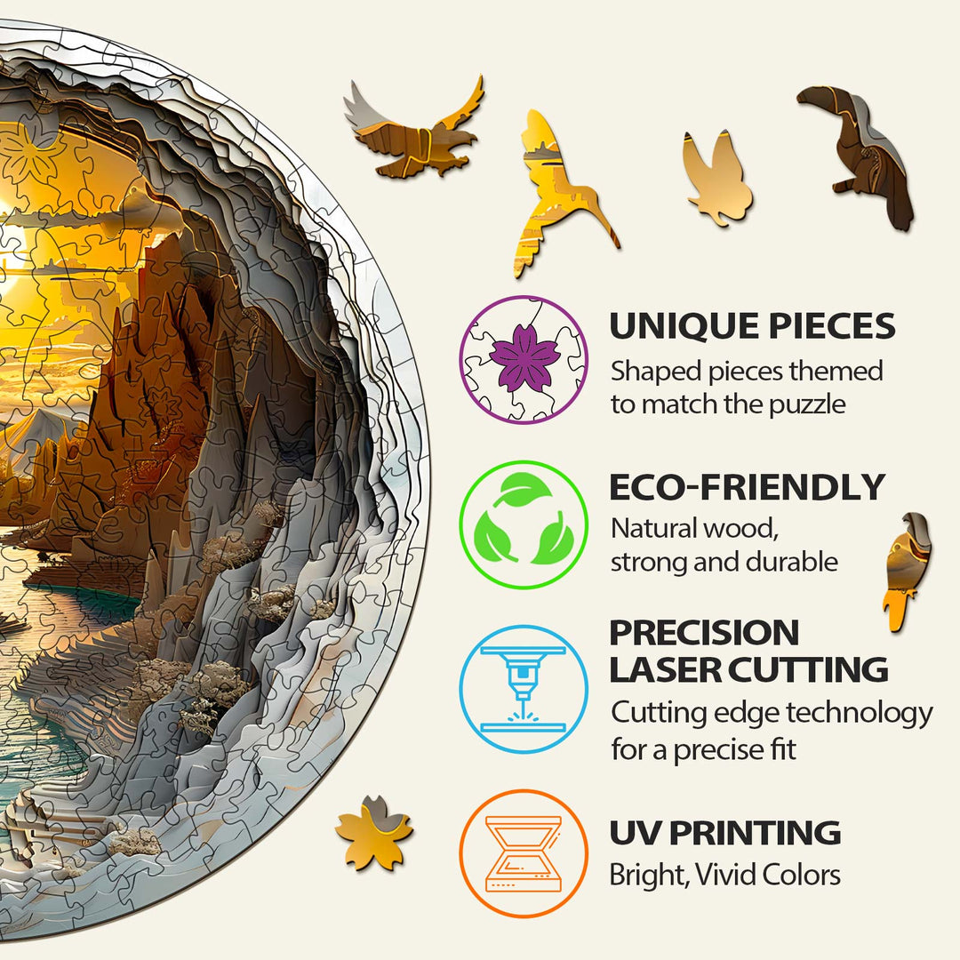 3D vision inside the cave-1 Wooden Jigsaw Puzzle