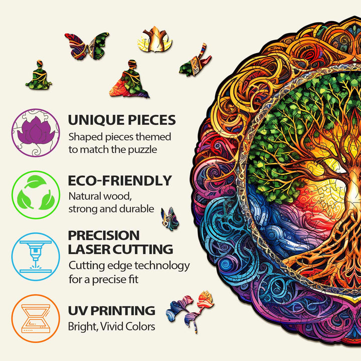 Mandala Tree of Life-1 Wooden Jigsaw Puzzle