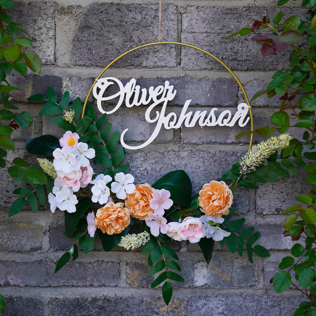 Personalized Blossom Wreath-Woodbests