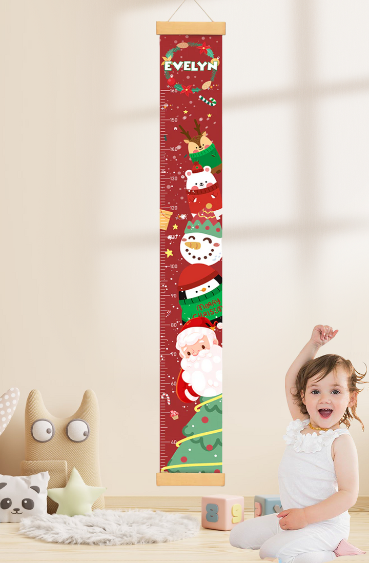 Personalized Christmas Hanging Canvas Height Ruler