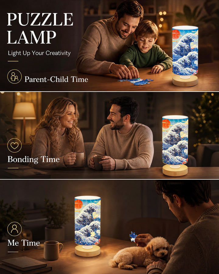 DIY Dimmable Acrylic Puzzle Lamp - Sunset Waves