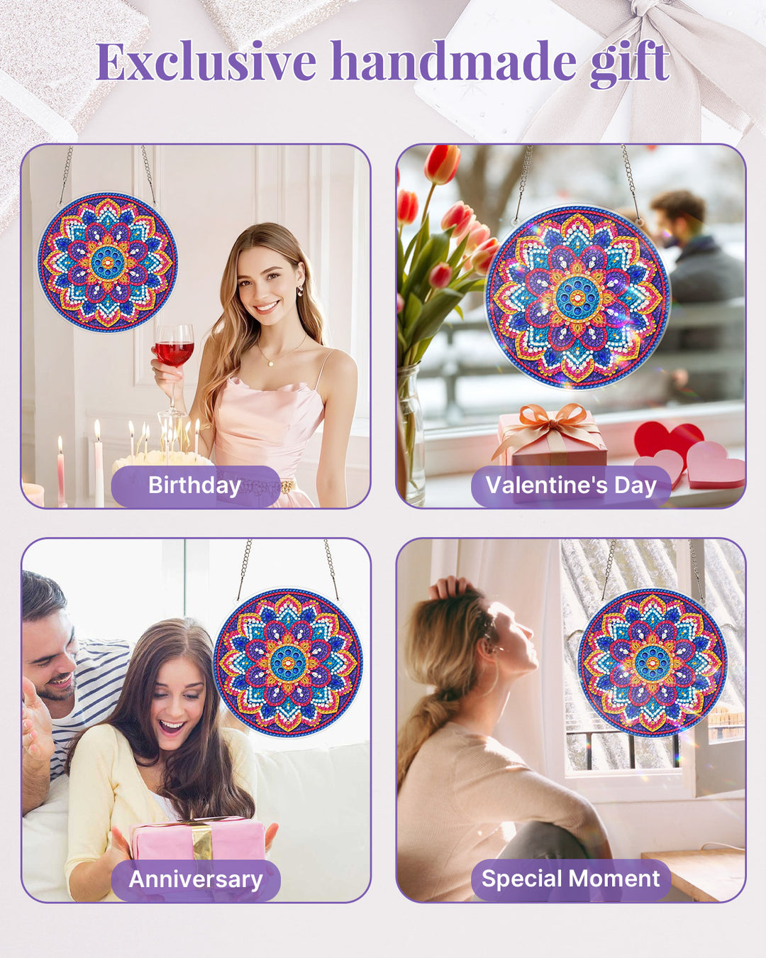 5D DIY Diamond Painting Suncatcher Kit - Radiant Mandala
