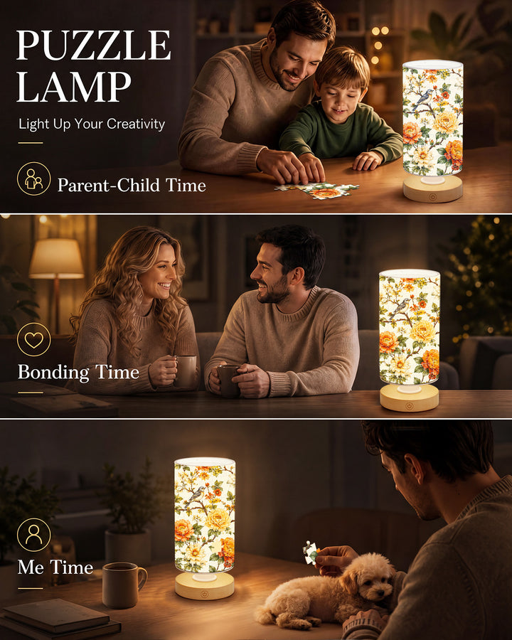 DIY Dimmable Acrylic Puzzle Lamp -Golden Rose Birdsong