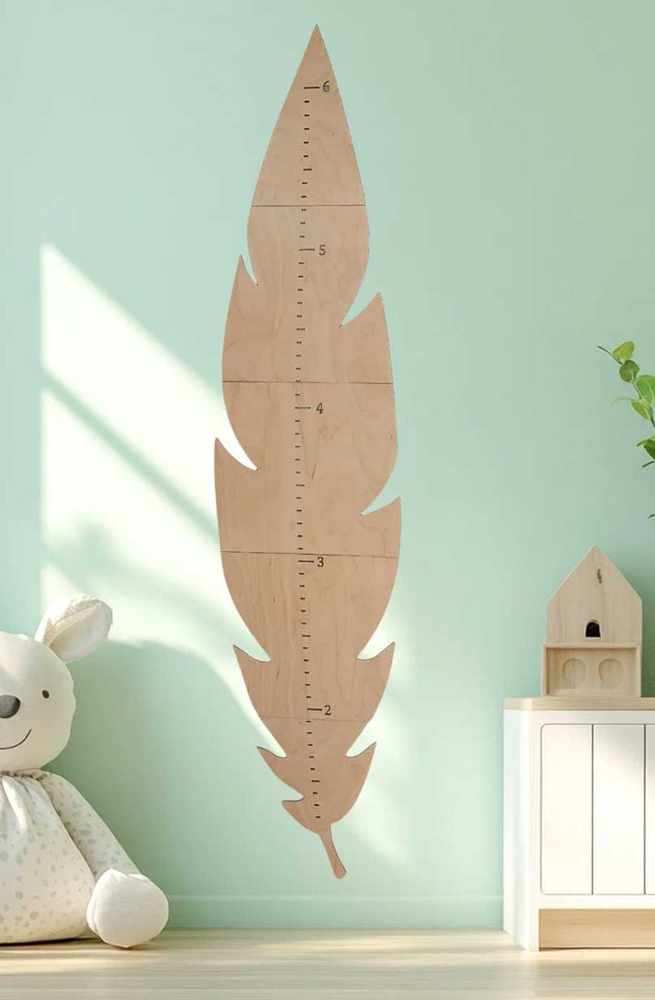 Personalized Wooden Feather Growth Chart Clearance Sale