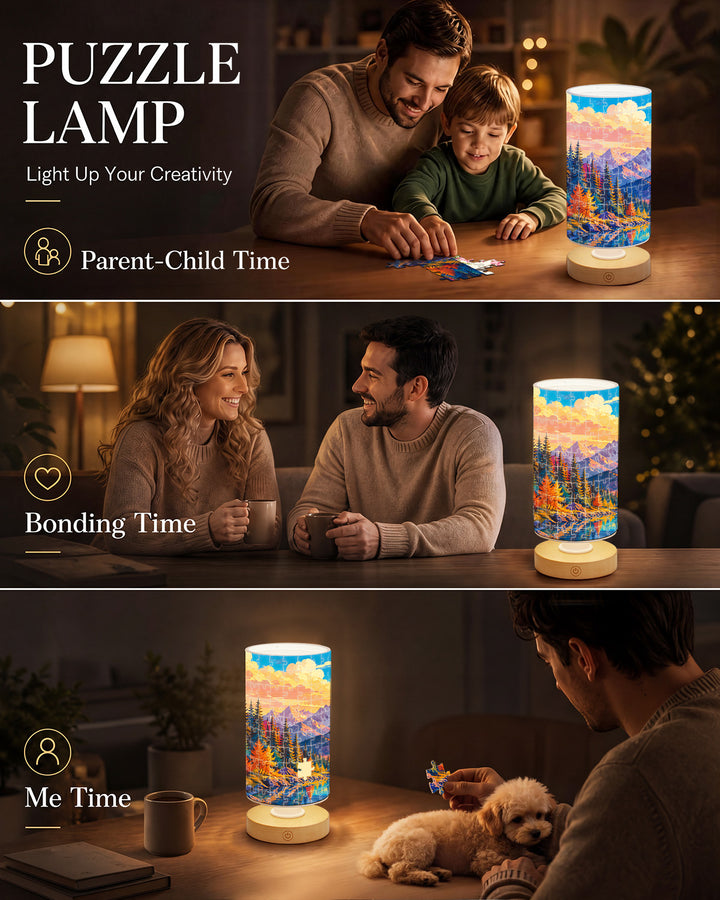 DIY Dimmable Acrylic Puzzle Lamp - Golden Mountain Valley
