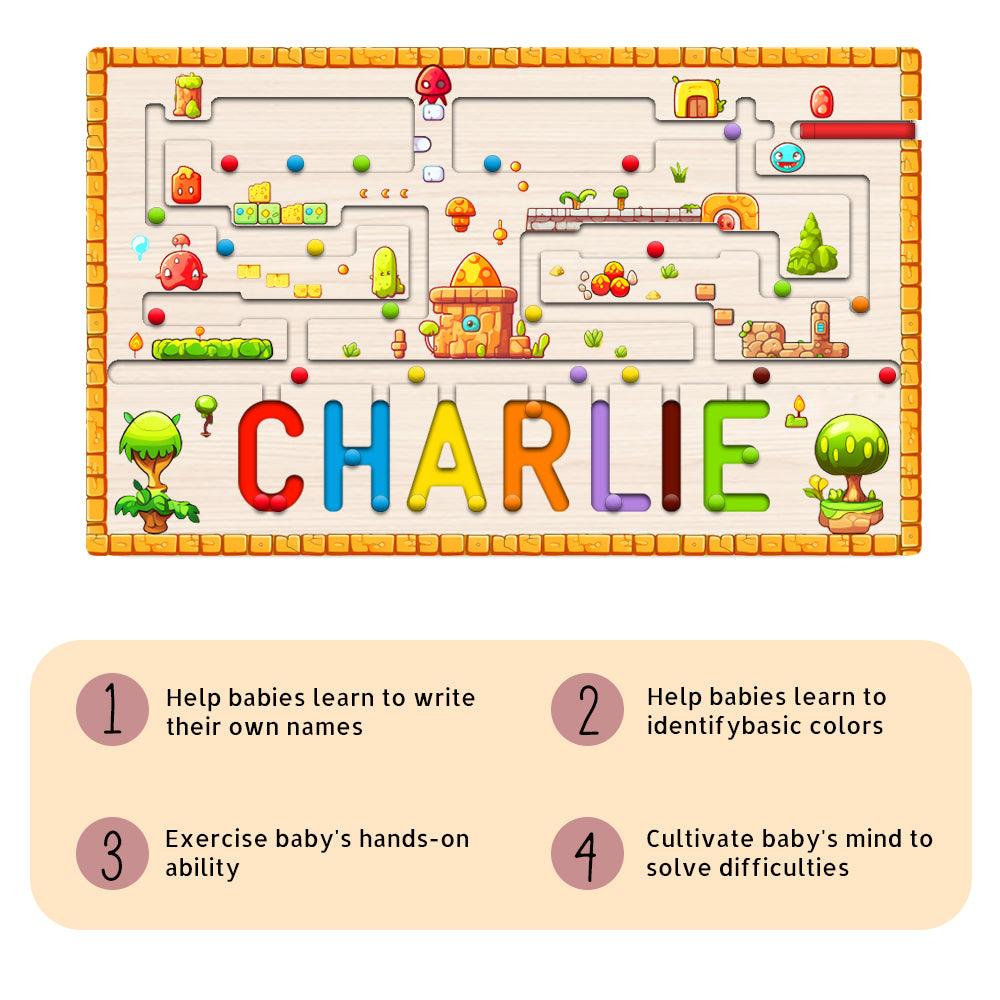 Personalized Baby Name Magnetic Maze Puzzle - Forest