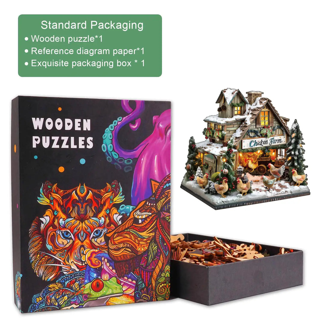 chicken farm Wooden Jigsaw Puzzle