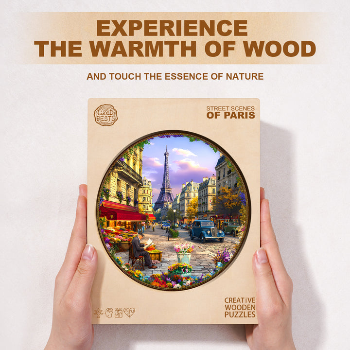 Street scenes of Paris Wooden Jigsaw Puzzle