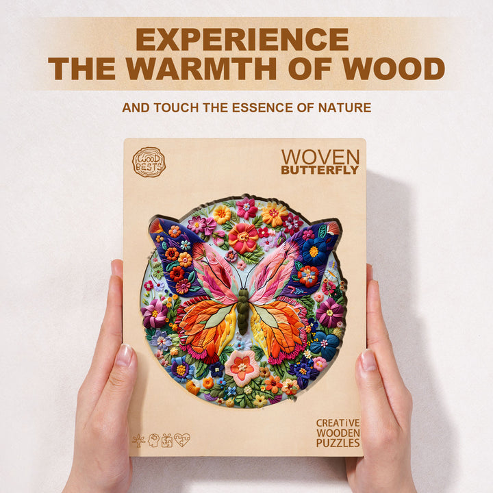 Woven Butterfly Wooden Jigsaw Puzzle