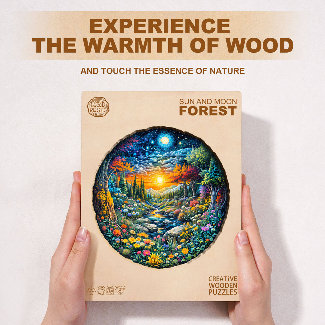 Sun and Moon Forest Wooden Jigsaw Puzzle