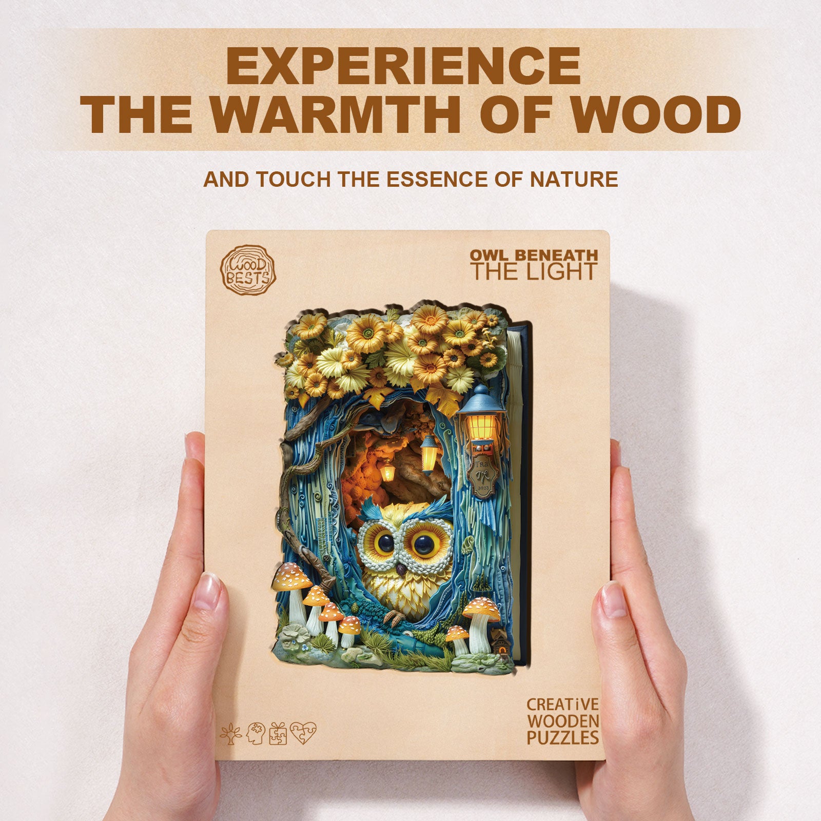 Puzzle en bois Hibou sous la lumière
