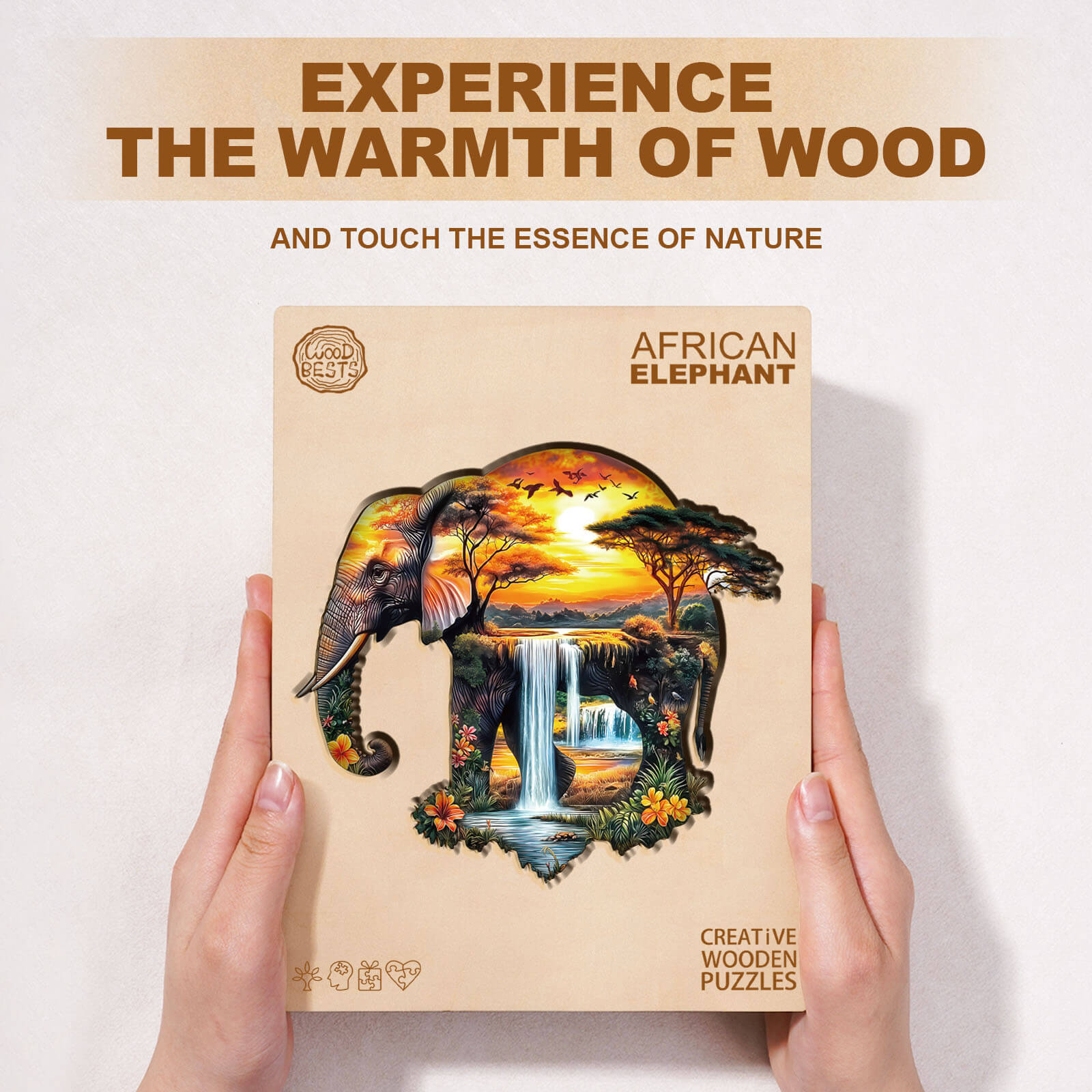 African elephant Wooden Jigsaw Puzzle
