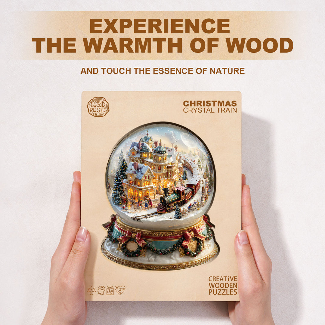 Christmas Crystal Train Wooden Jigsaw Puzzle