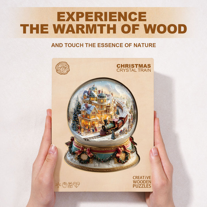 Christmas Crystal Train Wooden Jigsaw Puzzle