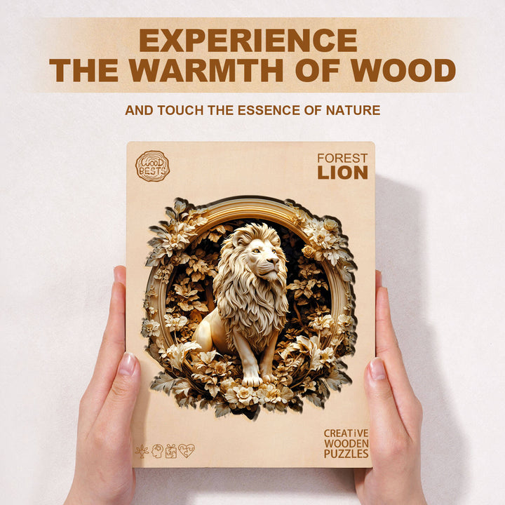 Forest lion Wooden Jigsaw Puzzle